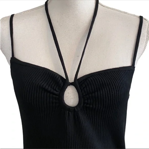 NEW Abercrombie & Fitch Strappy Halter Mini Sweater Dress SZ XL in Black - Picture 4 of 9